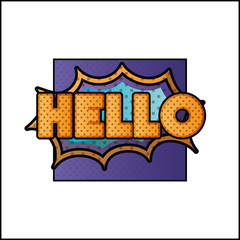 expression bubble with hello pop art style