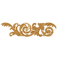 Fototapeta premium Golden vintage baroque ornament, corner. Retro pattern antique style acanthus.