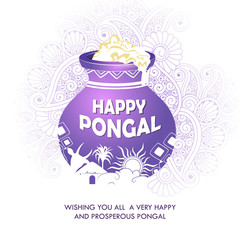Obraz premium Happy Pongal festival of Tamil Nadu India background