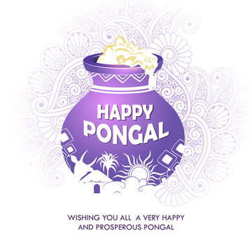 Happy Pongal festival of Tamil Nadu India background