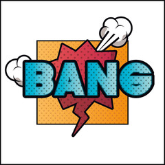 expression bubble with bang pop art style