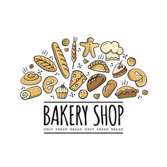 Bakery shop background, sketch for your design