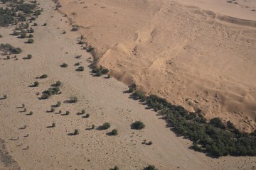 Aerial views over Namib Desert and Swakopmund, Namibia