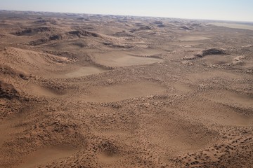 Aerial views over Namib Desert and Swakopmund, Namibia