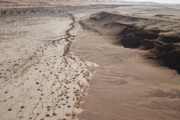Aerial views over Namib Desert and Swakopmund, Namibia