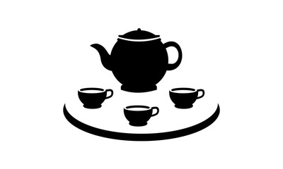 Cup Kettle Teapot traditional cookware silhouettes vector