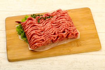 Raw minced beef meat