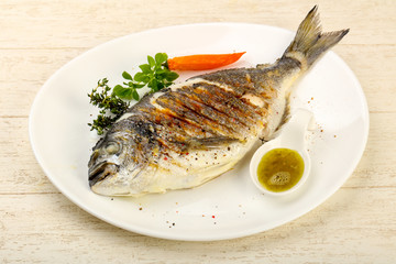 Grilled dorado fish