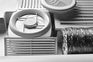 ventilation system components on white background side view