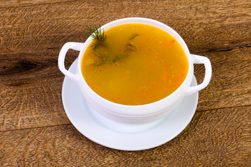 Chicken soup with vegetables