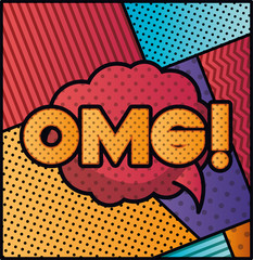expression bubble with omg pop art style