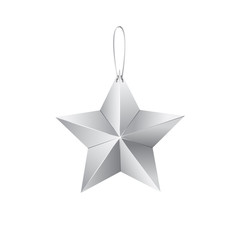 Obraz premium Vector of realistic silver star isolated on white background.