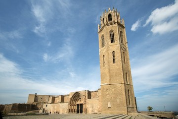 Fototapeta na wymiar La Seu Vella (The Old Cathedral) of Lleida (Lerida) city in Catalonia, Spain