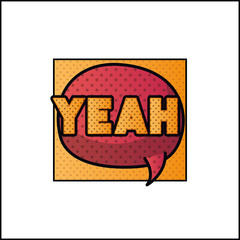 expression bubble with yeah pop art style