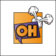 expression bubble with oh pop art style