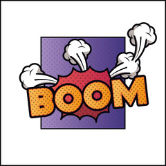 expression bubble with boom pop art style