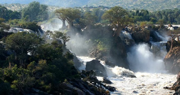 Epupa Falls on the Kunene River in Namibia