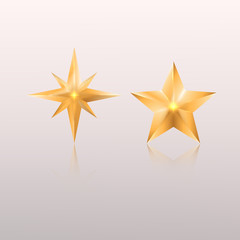 Set of gold festive stars