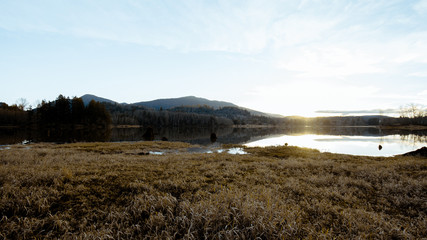 landscape with lake and clouds