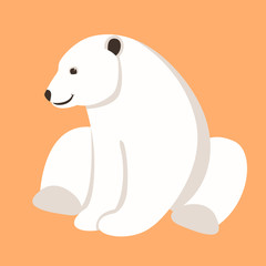 polar bear , vector illustration , flat style 