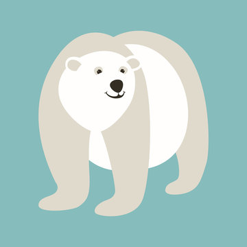 polar bear , vector illustration , flat style 