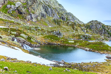 Fototapeta na wymiar Lakes in mountains Norway