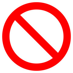 No sign - red thick simple, isolated - vector