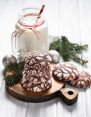 Christmas crackled chocolate cookies