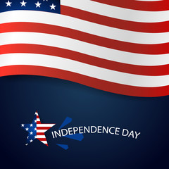 Happy independence day card United States of America. American Flag paper design, vector illustration
