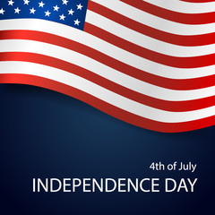 Happy independence day card United States of America. American Flag paper design, vector illustration