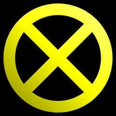 No sign - yellow thick gradient, isolated - vector
