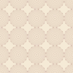 wired circles grid seamless pattern in soft ivory shades