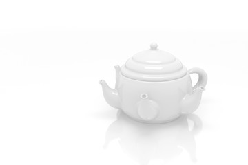 teapot with several spouts. 3D illustration