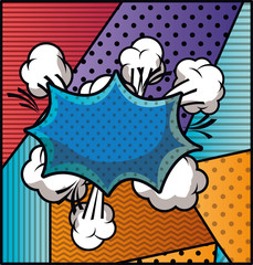 expression cloud with set patterns pop art style