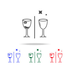 dirty and clean glass icon. Elements of washing in multi colored icons. Premium quality graphic design icon. Simple icon for websites, web design, mobile app