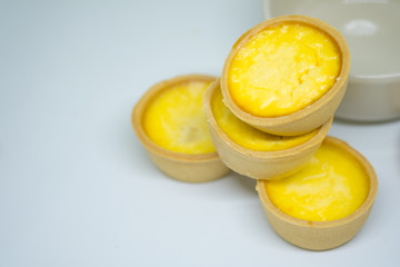 Fresh baked egg tarts or custard tarts