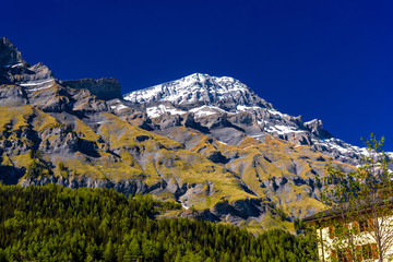 Swiss Alp mountains, Leukerbad, Leuk, Visp, Wallis, Valais, Swit