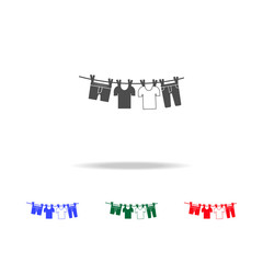 drying clothes on a rope icon. Elements of washing in multi colored icons. Premium quality graphic design icon. Simple icon for websites, web design, mobile app