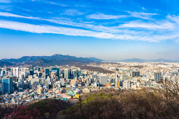 Obraz premium Beautiful landscape and cityscape of Seoul city