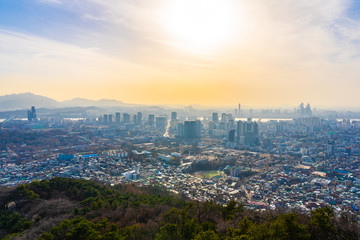 Fototapeta premium Beautiful landscape and cityscape of Seoul city