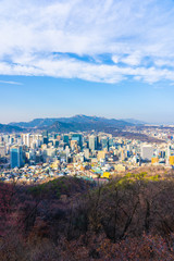 Fototapeta na wymiar Beautiful landscape and cityscape of Seoul city
