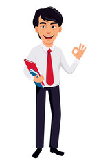 Asian business man, concept of cartoon character