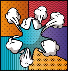 expression cloud with set patterns pop art style