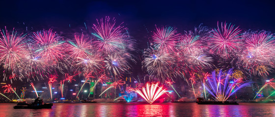 Fireworks celebration in New Year Countdown festival, Hongkong © Photo Gallery