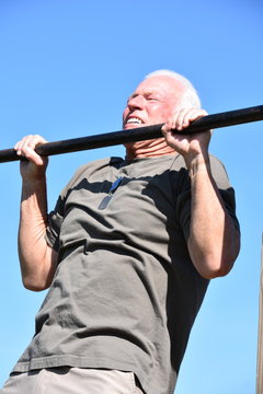 Male Veteran Under Stress Exercising