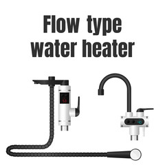 Flow type water heater. Vector isolated objects.