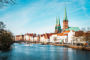 Panorama of the city Lubeck, Germany