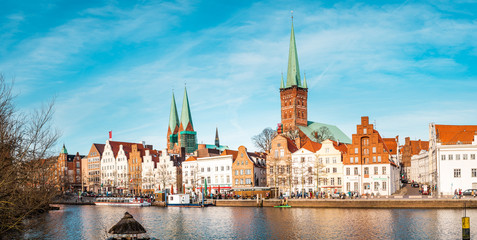 Fototapeta premium Panorama of the city Lubeck, Germany
