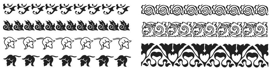 borders and divider set #vector design decoration elements - obrazy, fototapety, plakaty