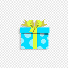 Blue present box icon isolated on white background.